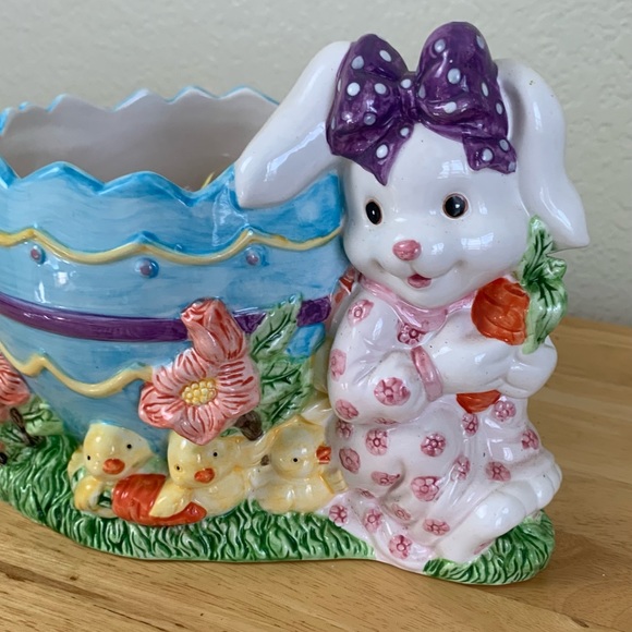 Ceramic chick Easter plantar vase or candy dish home decor - Picture 3 of 8